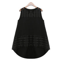 Fashion Striped Casual Ladies Chiffon Blouses Mesh High And Low Women Blouse Ladies Tops Blusa Camisas Blusas Femininas 2015