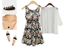 Fashion Women High Waist Pleated Dress Sexy Vintage Flower Prints Dress Summer Lady Dresses Vestidos Casual