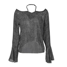 Flare Sleeve Tops For Women Blouse Bow Lace up Long Sleeve Shirt Women Off The Shoulder Autumn Sexy Tunic Causal Blouse Tops