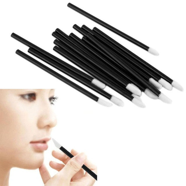 Flocked Head+Polypropylene Handle 100PCS Disposable MakeUp Lip Brush Lipstick Gloss Wands Applicator Make Up Tool Anne