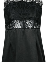 Floral Hollow Out Lace Dress Halter Spaghetti Strap Black Solid Dress Knee Length Fashion Sexy Dresses Midi Summer Casual Dress