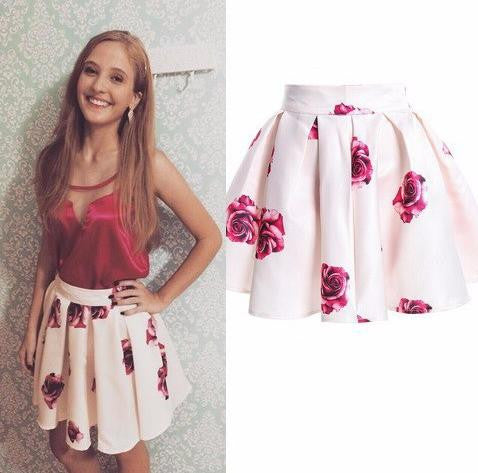 Floral Pleated Women Skirts Lady High Waist Skater Skirt Tropical Summer Short Skirts Womens Saia Saias Femininas Faldas Jupe