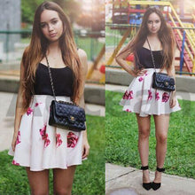Floral Pleated Women Skirts Lady High Waist Skater Skirt Tropical Summer Short Skirts Womens Saia Saias Femininas Faldas Jupe