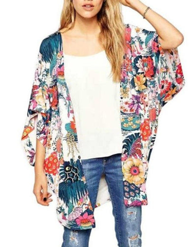 Floral Print Kinomo Open Blouse Women Summer Fashion Loose Long Top Women Tops And Blouses 2016 New Japanese Chiffon Cardigan