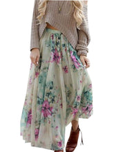 Floral Print Long Maxi Chiffon Pleated Boho Skirt Casual Fashion Beach Summer 2016 New Arrival Print Skirt Women Summer