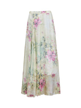 Floral Print Long Maxi Chiffon Pleated Boho Skirt Casual Fashion Beach Summer 2016 New Arrival Print Skirt Women Summer