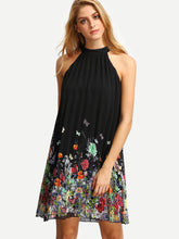 Floral Print Loose Oversized Pleated Dress Shift Women Dress Summer Sundress 2016 Casual Fashion Girl New Arrival Dress