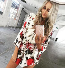 Floral Print V Neck Wrap Sexy Romper High Waist Fashion Women Club Party Jumpsuit Short One Pieces Playsuit Overall 2016 Summer