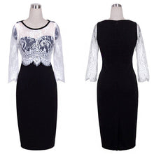 Formal Club Club Dress Women Elegant Flower Crochet Lace Dress Bodycon Pencil Black Dress Women Clothes Vestido