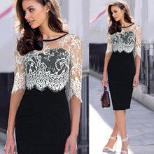 Formal Club Club Dress Women Elegant Flower Crochet Lace Dress Bodycon Pencil Black Dress Women Clothes Vestido