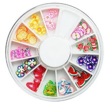 Forward 2014 new arrival 120PC Wheel Mixed Fimo Clay Fruit Slice Canes Stick For 3D Nail Arts Decoration Free shipping&Wholesale