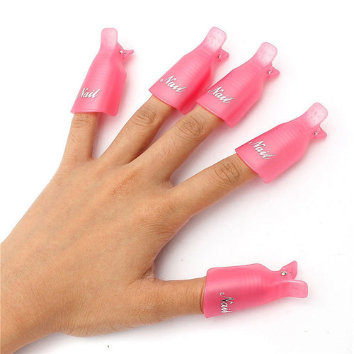 Forward 3 Colors 10pcs Plastic Nail Art Soak Off Cap Clip UV Gel Nail Polish Remover Freeshipping Hot