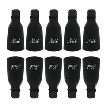 Forward New 10PCS UV Gel Polish Remover Wrap Tool Black Plastic Nail Art Soak Off Cap Clip Freeshipping