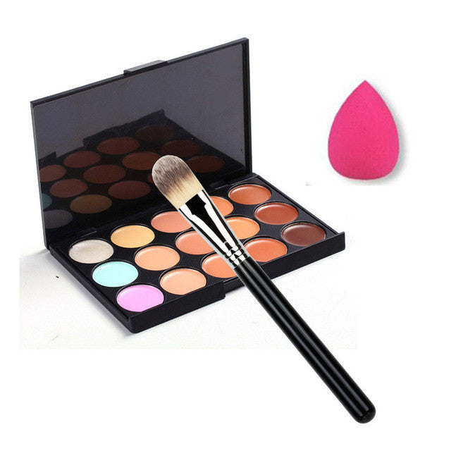 Forward New 15 Color Concealer Palette + Makeup Brush + Sponge Puff Makeup Contour Palette Freeshipping