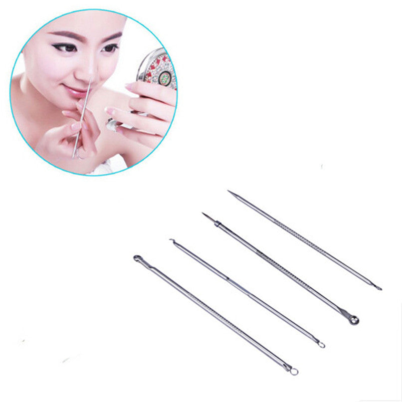 Forward New Arrival 4pcs Blackhead Comedone Acne Blemish Remover Stainless Needles Remove Tool Freeshipping