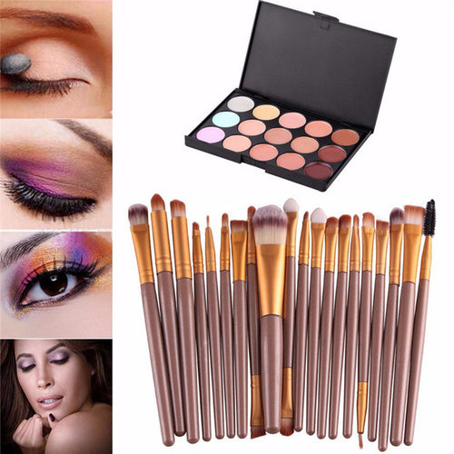 Forward Women 15 Colors Contour Face Cream Makeup Concealer Palette Professional + 20 Makeup Brushes Makeup tools Beauty 2016