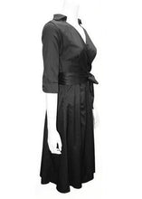 Front Big Bow Bowknot V Neck Women Noble Dress Summer Elegant Pleated Black Dress With Belt Swing Rockabilly Half Sleeve