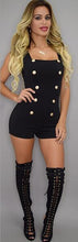 Front Button Jumpsuit Sleeveless Black Tank Short Playsuits Low Cut Sexy Club Bodycon Romper Black Bodysuit Sexy Club Shorts New