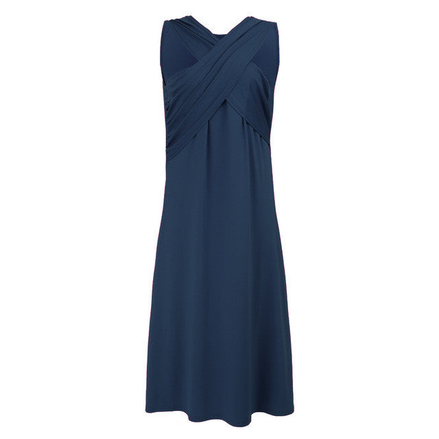 Front Cross Elegant Dress For Chubby Gril Casual Party Keen Length Fashion Summer Women Clothing New Ladies 2017 Plus Size