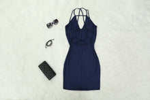 Front Hollow Deep V Neck Sexy Bodycon Dress Women Party Club Blue Dress Strap Stretch Open Back Summer Clothes For Women