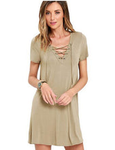 Front Lace Up Loose Dress Mini Short Dress 2016 Women Summer Home A Line V Neck Swing High Quality Dress New Arrival