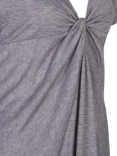 Front Ruched Gray Irregular Hem Long Top Twist Front V Neck Blouse Women'S Clothes Women Tops And Blouses