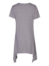 Front Ruched Gray Irregular Hem Long Top Twist Front V Neck Blouse Women'S Clothes Women Tops And Blouses