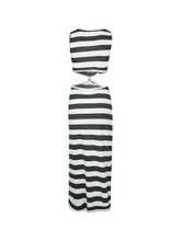 Front Tie Bowknot Side Cut Out Sexy Bodycon Long Maxi Striped Print Dress Zebra One Piece Summer High Quality Dress Clothing