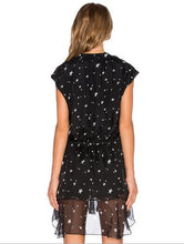 Front Zipper Star Print V Neck See Through Chiffonmini Casual Dress Peplum Sheer Sleeveless Summer Dresses Casual Womens Summer