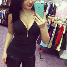 Front Zipper V Neck Sleeveless Women Tank Top Summer Bustier Fashion Vest Sleeveless Casual Tank Summer Womens Tank Tops 2016