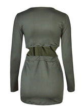 Full Sleeve Dress Mini Hollow Out Deep V-neck Solid Ruched Slim Dresses Women 2016 Summer Fall New Sexy Club Fashion Dress