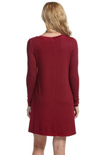 Full Sleeve Ruched Solid Red Dress Mini Loose O-Neck Cotton Women Casual Dress Loose 2016 Fashion Autumn New Dress