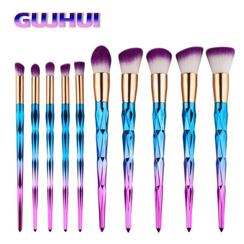 GUJHUI 19.5.*13.5*2.5 cm 10PCS Make Up Foundation Eyebrow Eyeliner Blush Cosmetic Concealer Brushes makeup brushes set 2017