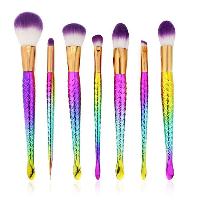 GUJHUI 2017 New Arrivals 7PCS Make Up Foundation Eyebrow Eyeliner Blush Cosmetic Concealer Brushes pinceis maquiagem Anne