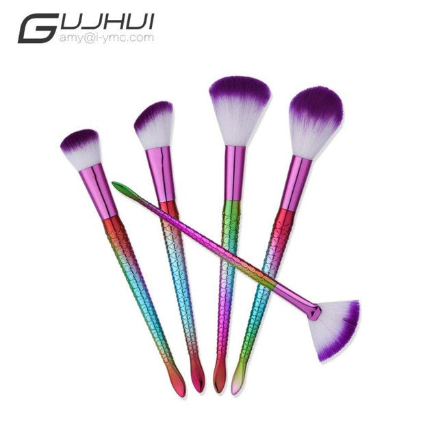 GUJHUI 5PCS Make Up Foundation Eyebrow Eyeliner Blush Cosmetic Concealer Brushes pinsel 2017 Anne