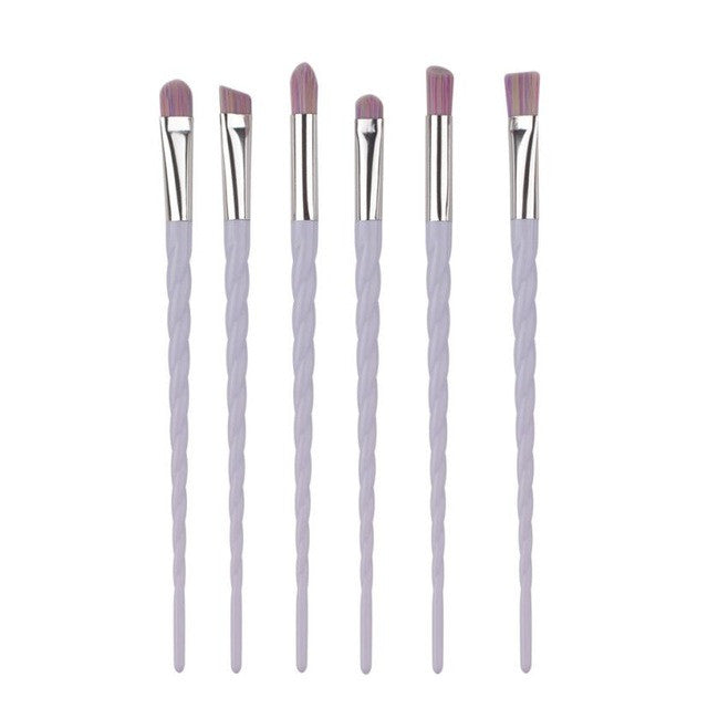 GUJHUI 6Pcs Colorful Cosmetic Eyebrow Eyeshadow Brush Makeup Brush Sets Kits Tools pinceles de maquillaje profesional Anne