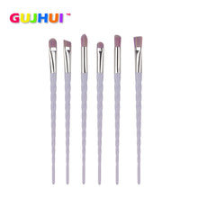 GUJHUI 6Pcs Colorful Cosmetic Eyebrow Eyeshadow Brush Makeup Brush Sets Kits Tools pinceles de maquillaje profesional Anne