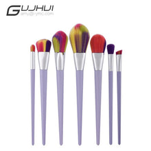 GUJHUI 7PCS Make Up Foundation Eyebrow Eyeliner Blush Cosmetic Concealer Brushes Used with Powder pincel de base Anne