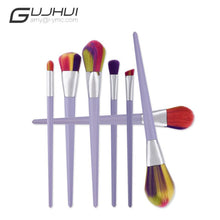 GUJHUI 7PCS Make Up Foundation Eyebrow Eyeliner Blush Cosmetic Concealer Brushes Used with Powder pincel de base Anne