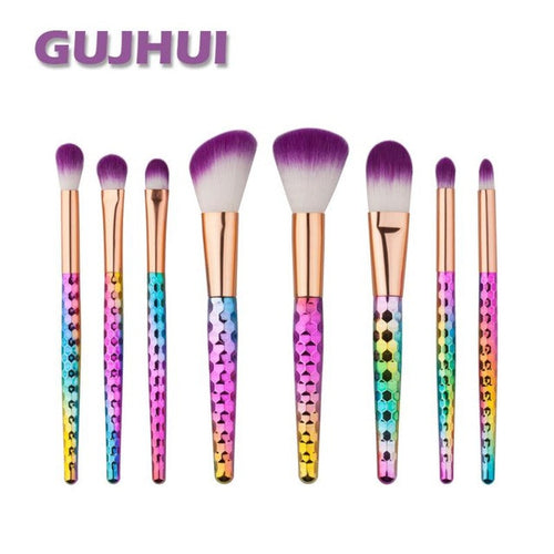 GUJHUI 8PCS Make Up Foundation Eyebrow Eyeliner Blush Cosmetic Concealer Brushes pincel de base Anne