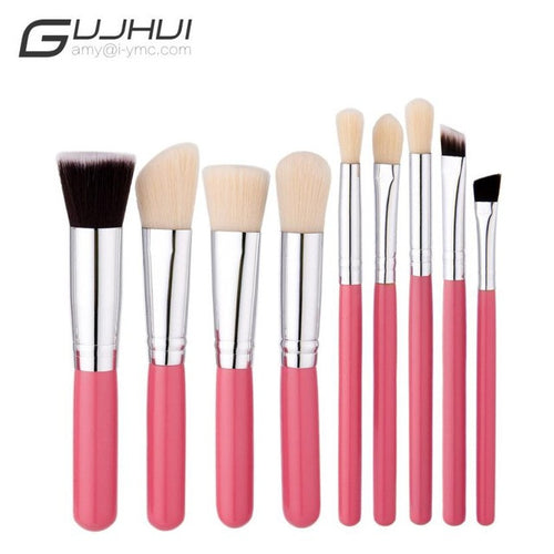GUJHUI Excellent Quality 9 pcs Cosmetic Makeup Brush Blusher Eye Shadow Brushes Set Kit pinceis conjunto Anne