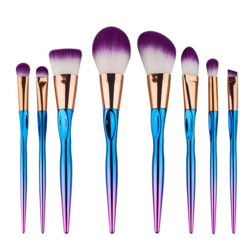 GUJHUI Multicolor 8PCS Make Up Foundation Eyebrow Eyeliner Blush Cosmetic Concealer Brushes cosmeticos Anne