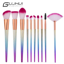 GUJHUI New 10PCS Cosmetic Makeup Brush Brushes Set Foundation Powder Eyeshadow pincei de maquiagem profissional Anne