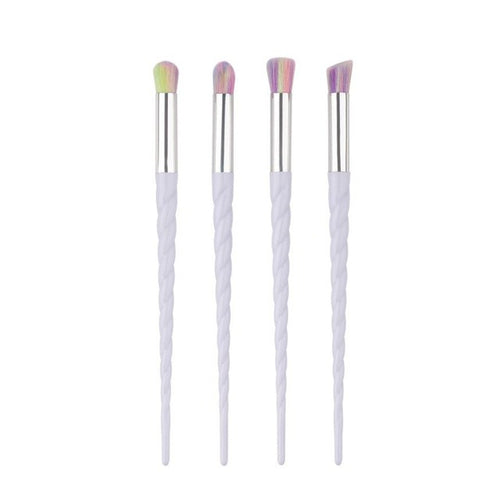 GUJHUI Plastic ,aluminium tube Nylon hair Material 4Pcs Colorful Cosmetic Eyebrow Eyeshadow Brush Makeup Brush Sets Kits Tools