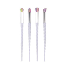 GUJHUI Plastic ,aluminium tube Nylon hair Material 4Pcs Colorful Cosmetic Eyebrow Eyeshadow Brush Makeup Brush Sets Kits Tools