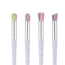 GUJHUI Plastic ,aluminium tube Nylon hair Material 4Pcs Colorful Cosmetic Eyebrow Eyeshadow Brush Makeup Brush Sets Kits Tools