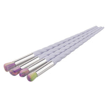 GUJHUI Plastic ,aluminium tube Nylon hair Material 4Pcs Colorful Cosmetic Eyebrow Eyeshadow Brush Makeup Brush Sets Kits Tools