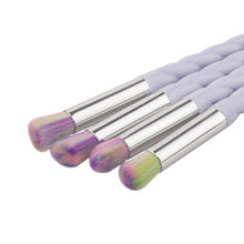GUJHUI Plastic ,aluminium tube Nylon hair Material 4Pcs Colorful Cosmetic Eyebrow Eyeshadow Brush Makeup Brush Sets Kits Tools