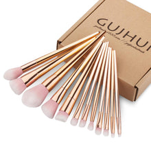 GUJHUI RoseGold colour 12PCS Make Up Foundation Eyebrow Eyeliner Blush Cosmetic Concealer Brushes pinceles maquillaje Anne