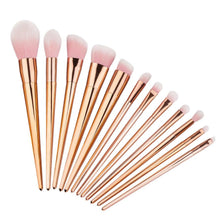 GUJHUI RoseGold colour 12PCS Make Up Foundation Eyebrow Eyeliner Blush Cosmetic Concealer Brushes pinceles maquillaje Anne